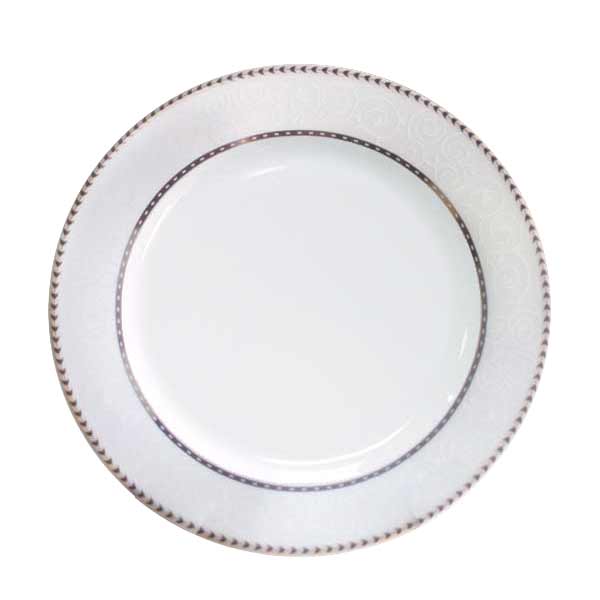 Тарелка с серебряным орнаментом 20 см